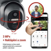 GoSmart venkovní otočná kamera IP-6000 OWL s 4G/LTE, šedá