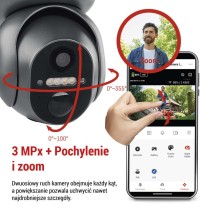 GoSmart Kamera zewnętrzna obrotowa IP-6000 OWL z 4G/LTE, szary