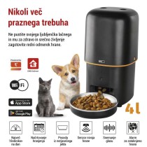 GoSmart dozirnik hrane za hišne živali Pet Care 4 l, črn, Wi-Fi