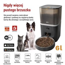 GoSmart Karmidło z kamerą PET CARE, 6 l, czarne, Wi-Fi