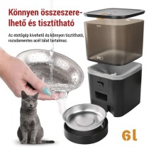GoSmart állateledel adagoló kamerával Pet Care, 6 l, fekete, Wi-Fi