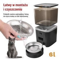 GoSmart Karmidło z kamerą PET CARE, 6 l, czarne, Wi-Fi
