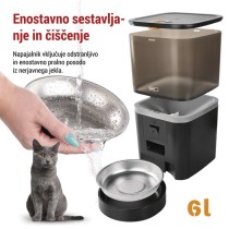 GoSmart dozirnik hrane za hišne živali Pet Care s kamero, 6 l, črn, Wi-Fi