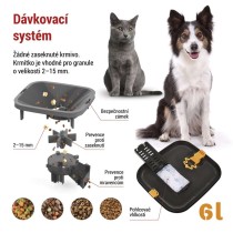 GoSmart dávkovač krmiva Pet Care s kamerou, 6 l, černý, Wi-Fi