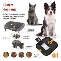 GoSmart dozirnik hrane za hišne živali Pet Care s kamero, 6 l, črn, Wi-Fi