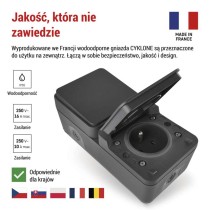 EMOS Cyklone gniazdo+wyłącznik schodowy IP55