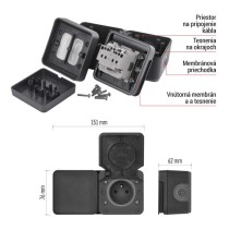 EMOS Cyklone komb. zás+prep. Č.6 nástenný IP55