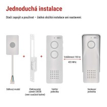 Sada bezdrátového domovního audiotelefonu H1087, 1 účastník 