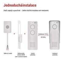 Sada bezdrátového domovního audiotelefonu H1087, 1 účastník 