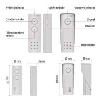 Sada bezdrátového domovního audiotelefonu H1087, 1 účastník 