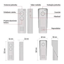 Bezdrôtová sada domáceho audio vrátnika H1087, 1 účastník
