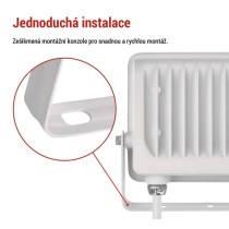 LED reflektor GLARO 30W, bílý, IP65, 3000 lm, neutrální bílá