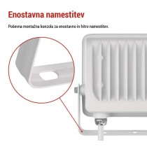 LED reflektor GLARO 30W, bel, IP65, 3000 lm, nevtralna bela