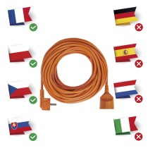 Prodlužovací kabel 20 m / 1 zásuvka / oranžový / PVC / 230 V / 1,5 mm2