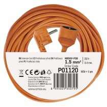 Prodlužovací kabel 20 m / 1 zásuvka / oranžový / PVC / 230 V / 1,5 mm2