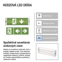 LED Núdzové svietidlo NESSI 3W 3H IP65 