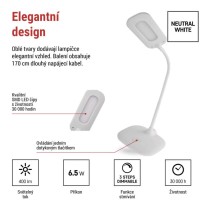 LED stolní lampa STELLA, bílá