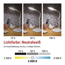 LED Schreibtischlampe STELLA, weiss
