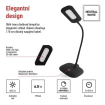 LED stolní lampa STELLA, černá