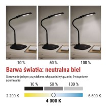 Lampa biurkowa LED STELLA czarna