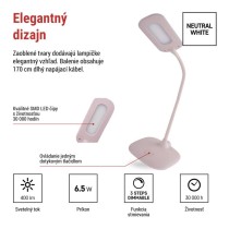 LED stolná lampa STELLA, ružová