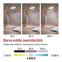 LED stolní lampa STELLA, růžová