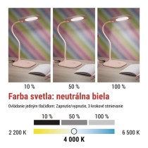 LED stolná lampa STELLA, ružová