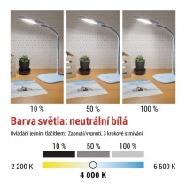LED stolní lampa STELLA, modrá