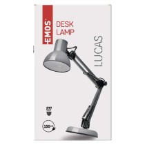 Lampa biurkowa E27 LUCAS 48 cm ciemno szary