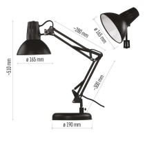 Stolní lampa DUSTIN na žárovku E27, černá