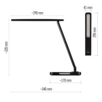 LED stolná lampa CARSON, čierna