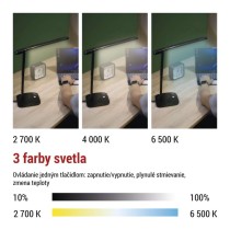 LED stolná lampa CHASE, čierna