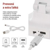 LED stolná lampa AMY, dobíjacia