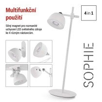 LED stolní lampa SOPHIE, nabíjecí, bílá