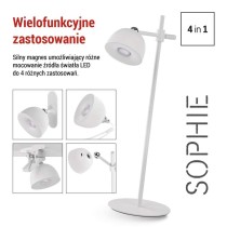 Lampa biurkowa LED SOPHIE, ładowalna, biała