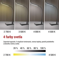 LED stolná lampa KYLE, čierna