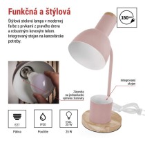 Stolná lampa POPPY, ružová