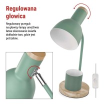 Lampa biurkowa POPPY na żarówkę E27, zielona
