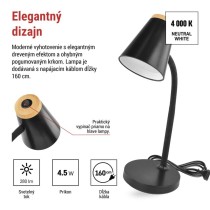 LED stolná lampa TARA, čierna