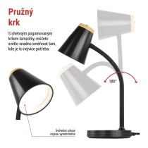 LED stolní lampa TARA, černá
