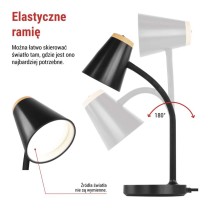 Lampa stołowa LED TARA, czarna