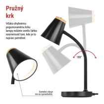 LED stolná lampa TARA, čierna