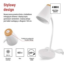 Lampa stołowa LED TARA, biała