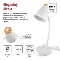 LED stolná lampa TARA, biela