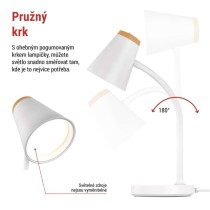 LED stolní lampa TARA, bílá