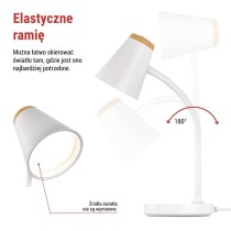 Lampa stołowa LED TARA, biała