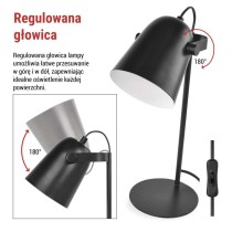 Lampa biurkowa NINA na żarówkę E27, czarna