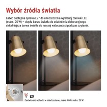 Lampa biurkowa NINA na żarówkę E27, złota