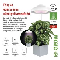 LED növénynevelő lámpa, teljes spektrum, 15 LED, beltéri, időzítővel