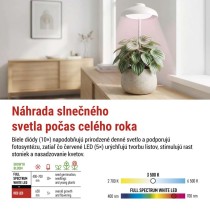 LED GROW pestovateľská lampa 5 W, časovač, biela